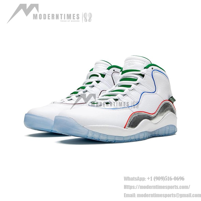 Air Jordan 10 Retro “Wings” CK4352-103 クラシックバスケットボールシューズ Air Jordan 10 Retro “Wings” CK4352-103 - ホワイト&シルバー、マルチカラーライン付き