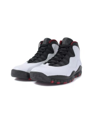 Air Jordan 10 “Double Nickel” 310805-100 Classic Basketball Sneakers - Iconic Black, White & Red Design