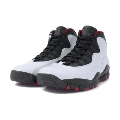 Air Jordan 10 “Double Nickel” 310805-100 Classic Basketball Sneakers - Iconic Black, White & Red Design