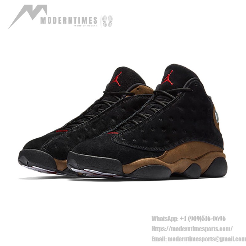 Air Jordan 13 Retro "Black Olive" 884129-006 - ダークスエードクラシック Air Jordan 13 Retro "Black Olive" 884129-006 - ブラックスエードとオリーブグリーンのスニーカー