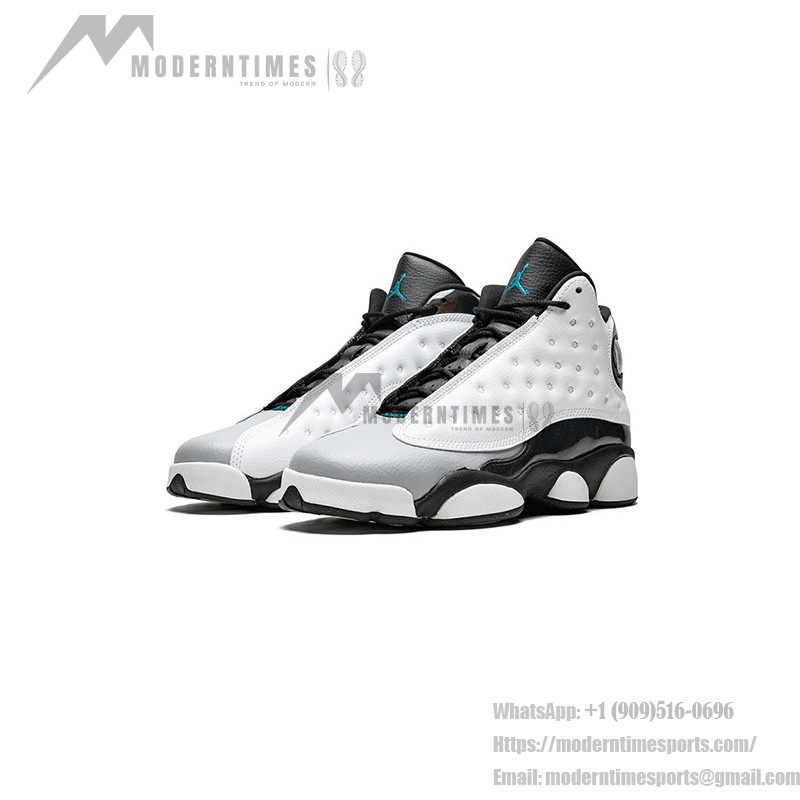 Air Jordan 13 Retro "Barons" 414571-115 - クラシックな白黒スタイル Air Jordan 13 Retro "Barons" 414571-115 - ホワイトレザーと光沢ブラックのスニーカー