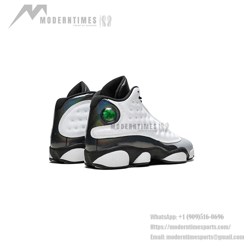Air Jordan 13 Retro "Barons" 414571-115 - クラシックな白黒スタイル Air Jordan 13 Retro "Barons" 414571-115 - ホワイトレザーと光沢ブラックのスニーカー