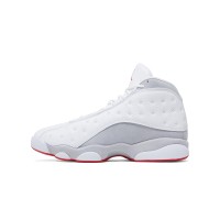Air Jordan 13 Retro 'Wolf Grey' 414571-160 - Sleek White & Grey Basketball Sneakers with Red Accents