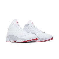 Air Jordan 13 Retro 'Wolf Grey' 414571-160 - Sleek White & Grey Basketball Sneakers with Red Accents
