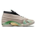 エアジョーダン 14 ロウ WMNS DJ1034-200 スタイリッシュなレディーススニーカー エアジョーダン 14 ロウ WMNS DJ1034-200 アーストーンとグリーン、ゴールドアクセント付きのレディーススニーカー
