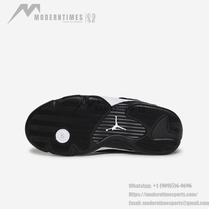 Air Jordan 14 Retro Schwarz-Weiß Basketballschuhe - Elegant und Klassisch Air Jordan 14 Retro Schwarz-Weiß Basketballschuhe mit hochwertigem Wildleder-Obermaterial und klassischem Design