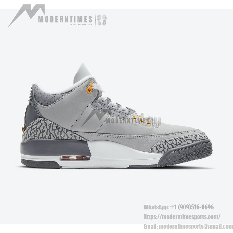 Air Jordan 3 "Cool Grey" 限定版スニーカー サイドビューのAir Jordan 3 "Cool Grey" CT8532-012 スニーカー