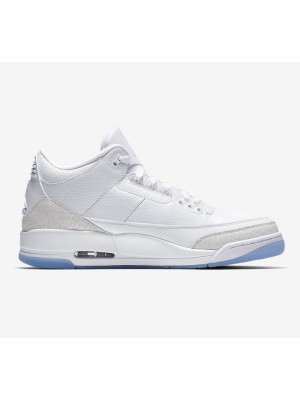 Limited Edition Air Jordan 3 Retro Triple White Classic All-White Casual Sneakers 136064-111 Limited Edition Air Jordan 3 Retro Triple White Classic All-White Casual Sneakers 136064-111
