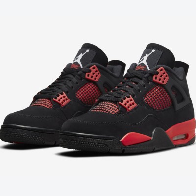 Air Jordan 4 Retro Red Thunder CT8527-016 スニーカー - クラシックデザインと大胆な赤黒配色