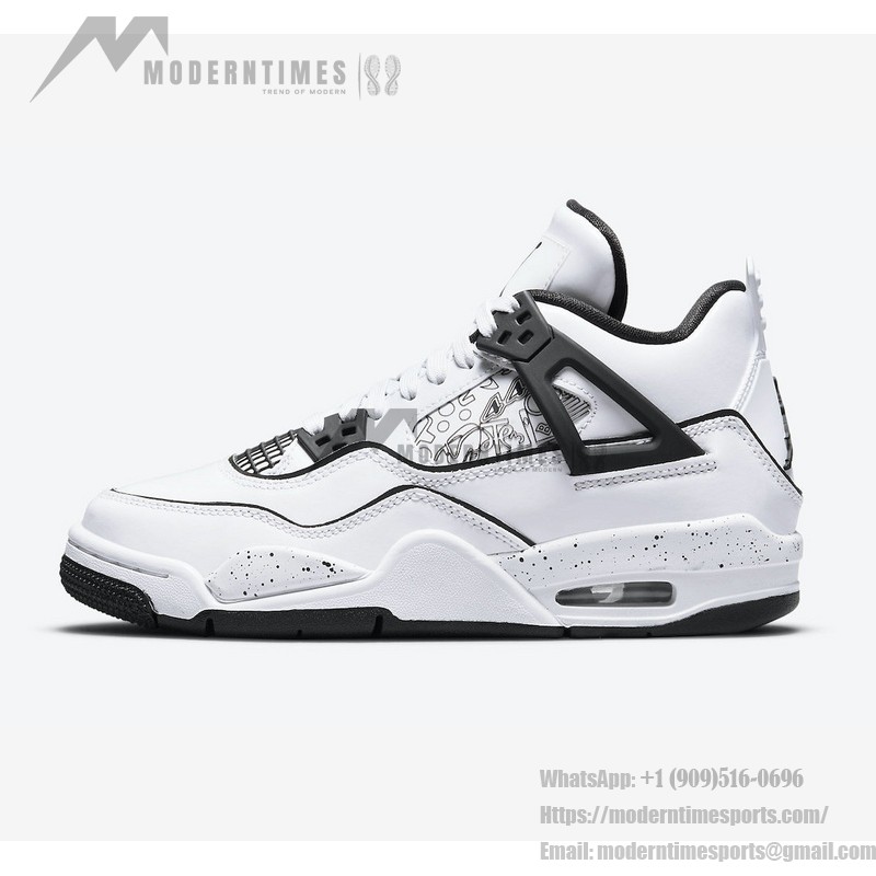 Men's Air Jordan 4 Retro 'DIY' DC4101-100 Sneakers Men's Air Jordan 4 Retro 'DIY' DC4101-100 Customizable White and Black Sneakers with Ultimate Comfort