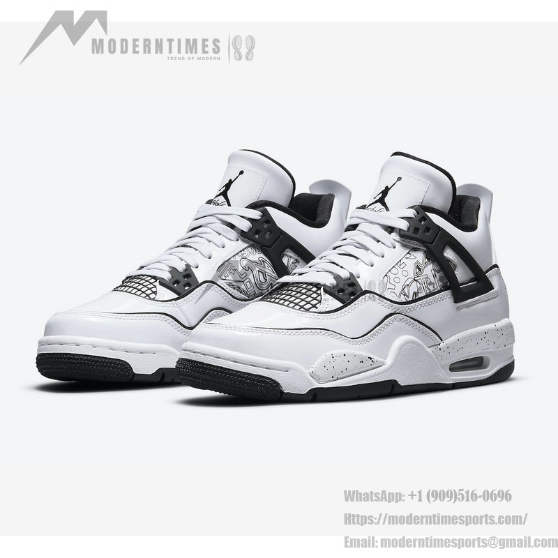 Men's Air Jordan 4 Retro 'DIY' DC4101-100 Sneakers Men's Air Jordan 4 Retro 'DIY' DC4101-100 Customizable White and Black Sneakers with Ultimate Comfort
