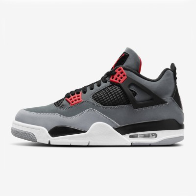 Air Jordan 4 Infrared DH6927-061 スニーカー - クラシックな黒と鮮やかなインフラレッドアクセント、スタイリッシュなデザイン