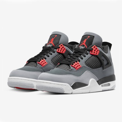 Air Jordan 4 Infrared DH6927-061 スニーカー - クラシックな黒と鮮やかなインフラレッドアクセント、スタイリッシュなデザイン
