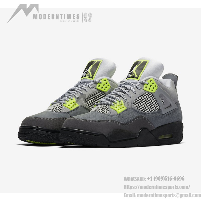 Air Jordan 4 Retro SE Neon 95 CT5342-007 - グレーとネオンのアクセント グレーとネオンの Air Jordan 4 Retro SE Neon 95 CT5342-007 スニーカー
