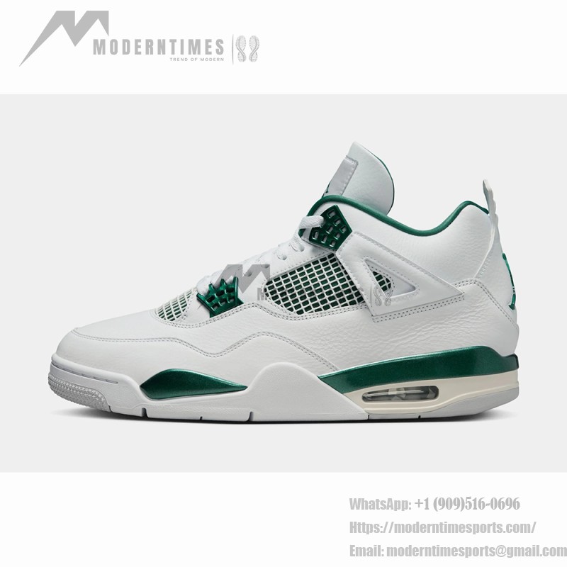 Air Jordan 4 FQ8138-103 White and Oxidized Green Shoes Air Jordan 4 FQ8138-103 White and Oxidized Green Sneakers Front View