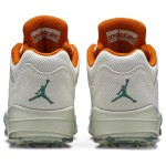 Air Jordan 5 Low Golf CW4204-100 白いコーデュロイスニーカー 緑とオレンジのアクセント付き