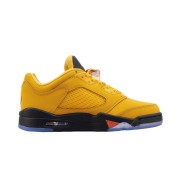 Air Jordan 5 Retro Low DA8016-700 - Chutney Yellow Sneakers with Red Accents & Reflective Tongue
