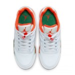 Air Jordan 5 Low FQ1293-018 オレンジとグリーンのアクセント付きホワイトスニーカー