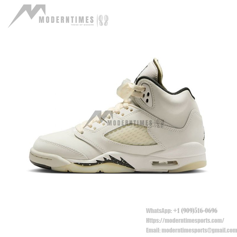 Air Jordan 5 SE レトロ FN7405-100 オフホワイトレザー、斑点入りミッドソール