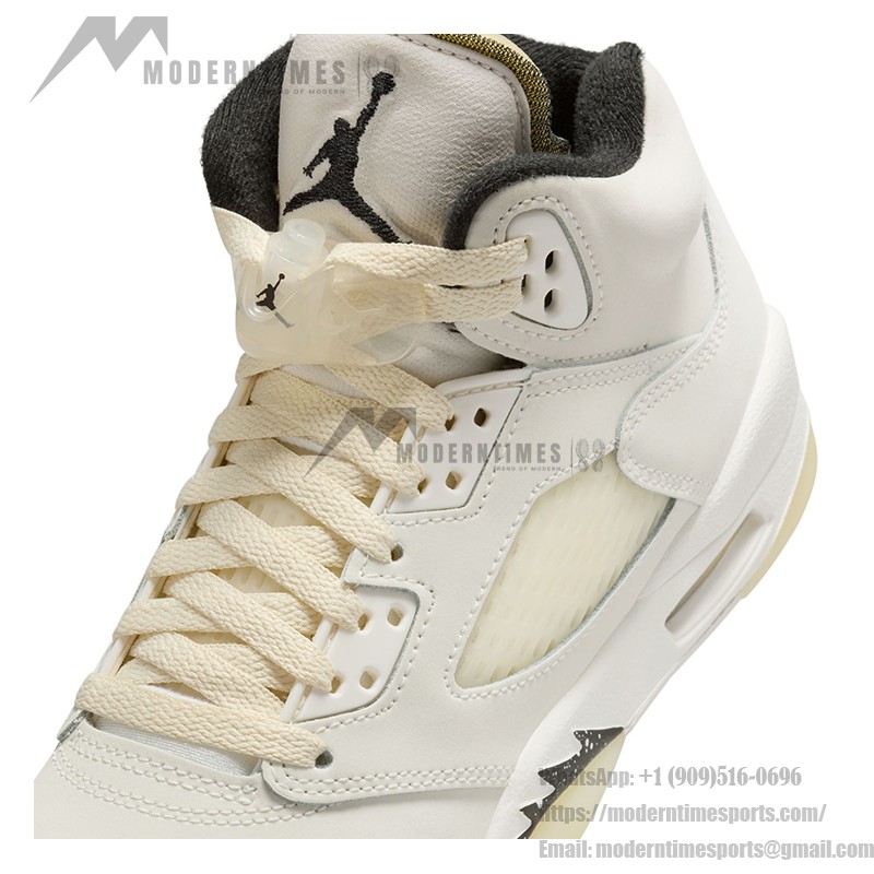 Air Jordan 5 SE レトロ FN7405-100 オフホワイトレザー、斑点入りミッドソール