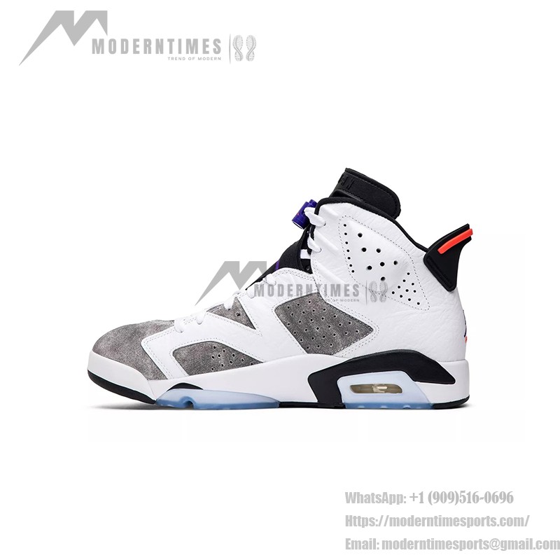 Air Jordan 6 Retro 'Flint' – アイコニックなバスケットボールシューズ Air Jordan 6 Retro 'Flint' CI3125-100 – ホワイト、グレー、パープルスニーカー