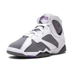 Air Jordan 7 Retro "Flint" DJ2778-100 - レトロハイカットスニーカー Air Jordan 7 Retro "Flint" DJ2778-100 ホワイト、グレー、パープルのハイカットバスケットボールシューズ