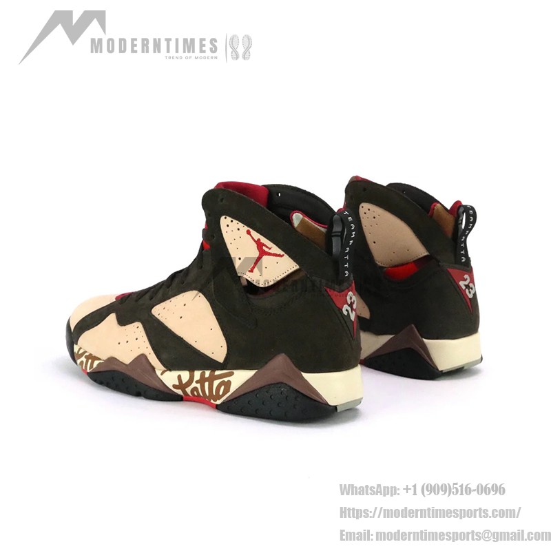 Air Jordan 7 Retro x Patta "Shimmer" - レトロコラボバスケットボールシューズ Air Jordan 7 Retro x Patta "Shimmer" AT3375-200 ピンクとブラウンのハイカットスニーカー