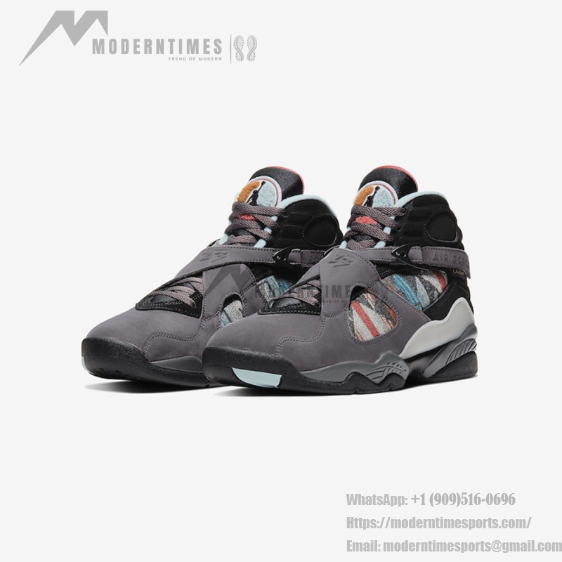 Air Jordan 8 N7 "Pendleton" CQ9601-001 grey high-top sneakers with tribal patterns