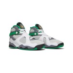 Air Jordan 8 PE "Pure Platinum" 1300-135 white and green high-top basketball sneakers