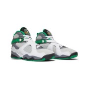 Air Jordan 8 PE "Pure Platinum" 1300-135 - White and Green High-Top Basketball Sneakers, Classic and Comfortable