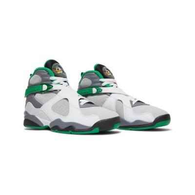 Air Jordan 8 PE "Pure Platinum" 1300-135 - Weiße und grüne High-Top Basketball-Sneaker, Klassisch und Bequem