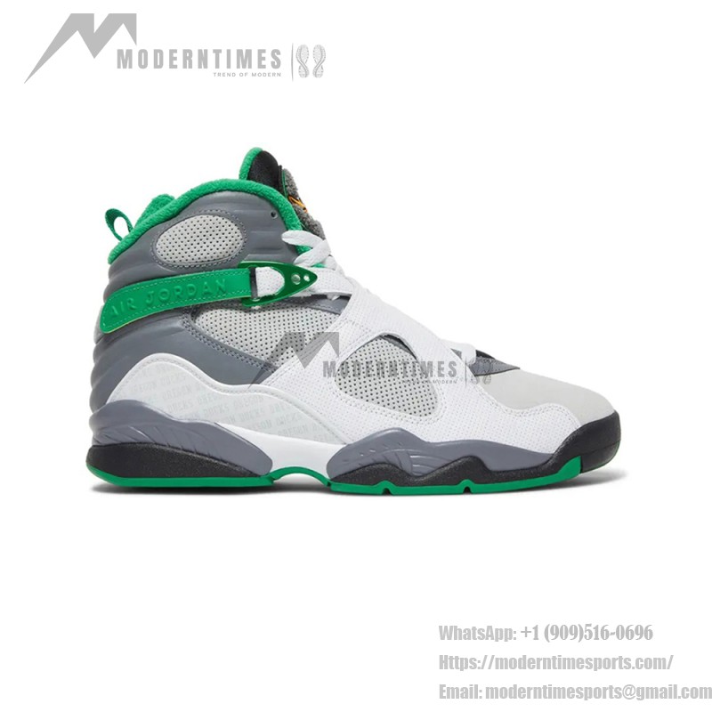 Air Jordan 8 PE "Pure Platinum" 1300-135 white and green high-top basketball sneakers