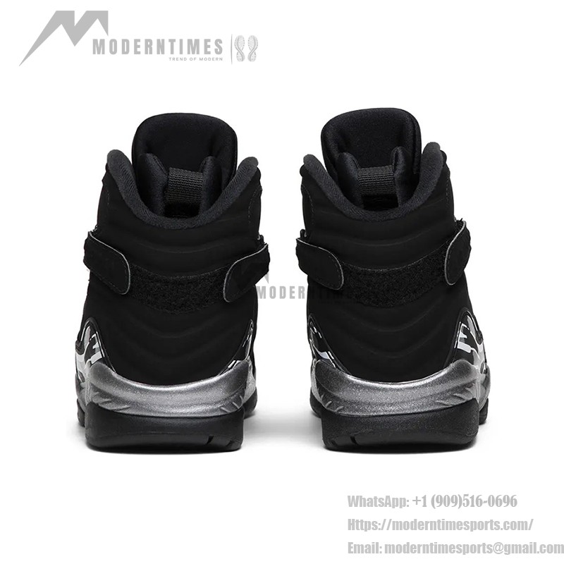 Air Jordan 8 Retro "Chrome" 305381-003 - レトロバスケットシューズ Air Jordan 8 Retro "Chrome" ブラックとシルバーのハイカットスニーカー
