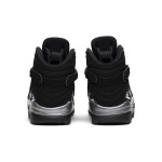 Air Jordan 8 Retro "Chrome" black and silver high-top basketball sneakers