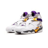 Air Jordan 8 Retro "Kobe Bryant" PE 305381-107 - White and Purple-Gold High-Top Basketball Sneakers, Classic Tribute