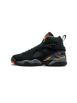 Air Jordan 8 Retro "Tinker" 305368-004 - Black and Multicolor High-Top Basketball Sneakers, Classic Retro Design