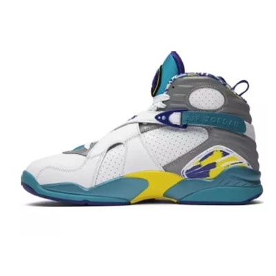 Air Jordan 8 Retro "White Aqua" CI1236-100 - Klassische High-Top-Sneaker mit Aqua- und Gelb-Akzenten