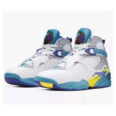 Air Jordan 8 Retro "White Aqua" CI1236-100 - Klassische High-Top-Sneaker mit Aqua- und Gelb-Akzenten