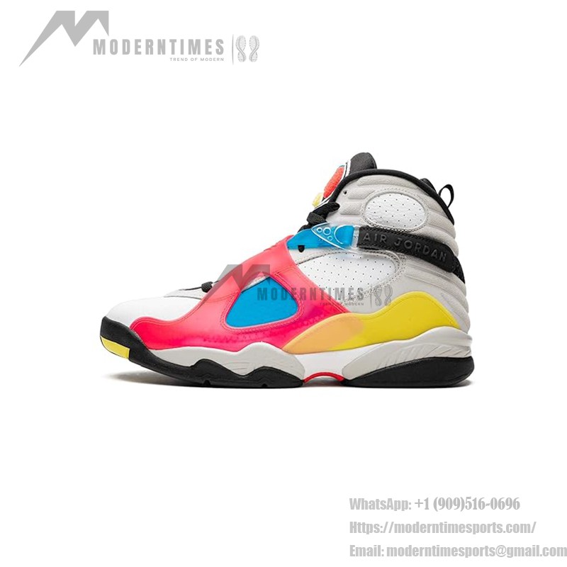 Air Jordan 8 Retro 'White/Black Multicolor' BQ7666-100 - マルチカラーデザインスニーカー Air Jordan 8 Retro 'White/Black Multicolor' - 大胆でスタイリッシュなスニーカー