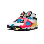 Air Jordan 8 Retro 'White/Black Multicolor' BQ7666-100 - マルチカラーデザインスニーカー Air Jordan 8 Retro 'White/Black Multicolor' - 大胆でスタイリッシュなスニーカー