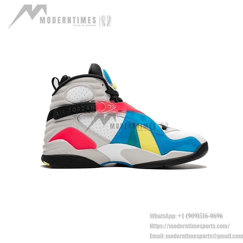 Air Jordan 8 Retro 'White/Black Multicolor' BQ7666-100 - マルチカラーデザインスニーカー Air Jordan 8 Retro 'White/Black Multicolor' - 大胆でスタイリッシュなスニーカー