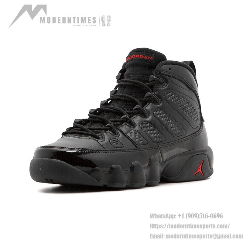 Air Jordan 9 Retro "Bred Patent" 302370-014 Air Jordan 9 Retro "Bred Patent" ブラックパテントレザーとレッドバスケットボールスニーカー