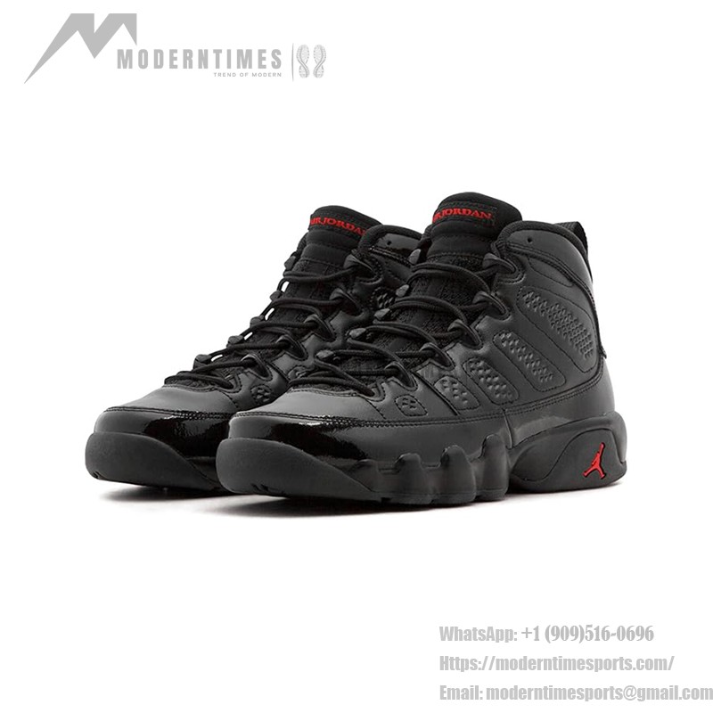 Air Jordan 9 Retro "Bred Patent" 302370-014 Air Jordan 9 Retro "Bred Patent" ブラックパテントレザーとレッドバスケットボールスニーカー