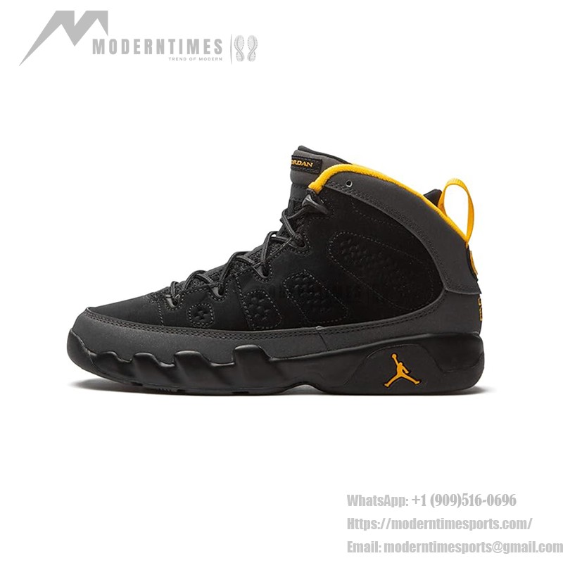 Air Jordan 9 Retro "Dark Charcoal University Gold" 401811-070 Air Jordan 9 Retro "Dark Charcoal University Gold" ブラック・ゴールドバスケットボールスニーカー