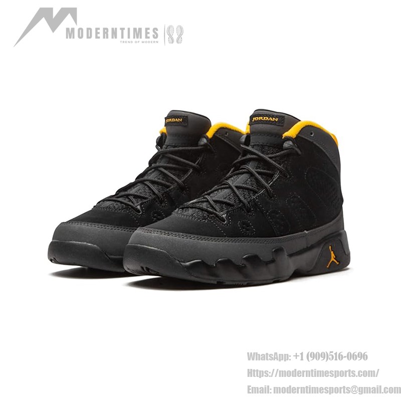 Air Jordan 9 Retro "Dark Charcoal University Gold" 401811-070 Air Jordan 9 Retro "Dark Charcoal University Gold" ブラック・ゴールドバスケットボールスニーカー