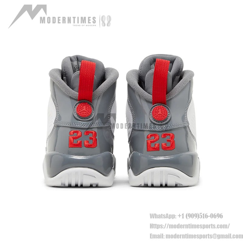 Air Jordan 9 Retro GS "Fire Red" 302359-162 Air Jordan 9 Retro GS "Fire Red" ホワイト・グレー・レッドバスケットボールスニーカー