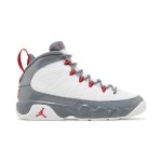 Air Jordan 9 Retro GS "Fire Red" 302359-162 Air Jordan 9 Retro GS "Fire Red" ホワイト・グレー・レッドバスケットボールスニーカー