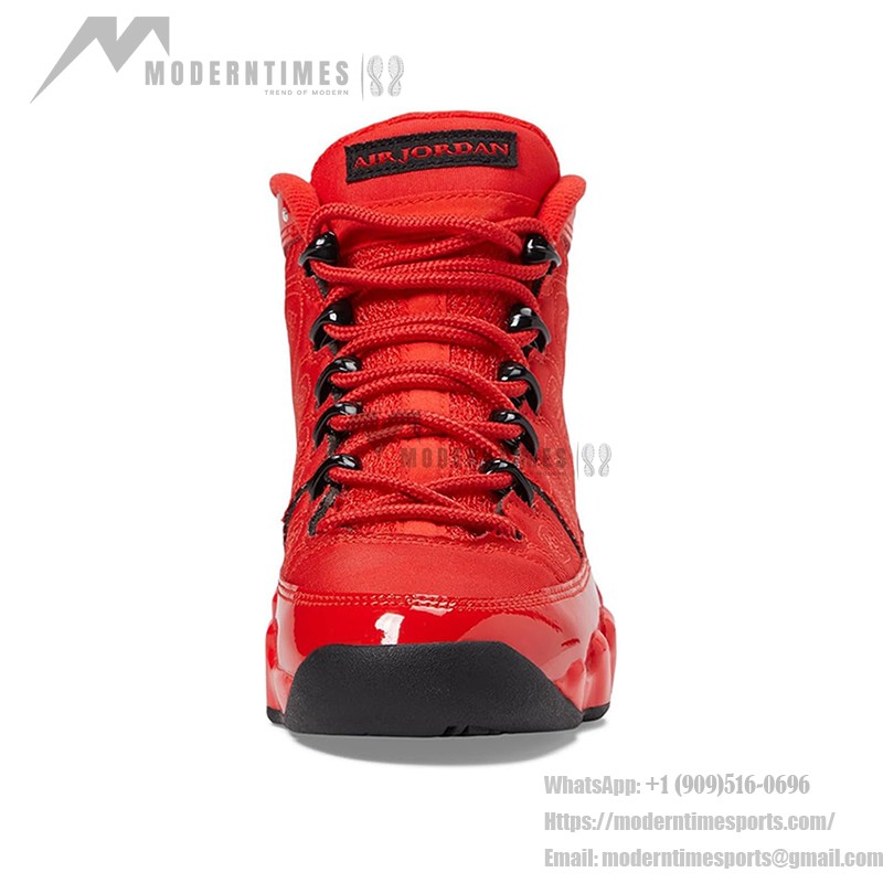 Air Jordan 9 Retro GS "Chile Red" 302359-600 Air Jordan 9 Retro GS "Chile Red" パテントレザー レッド&ブラック バスケットボールスニーカー