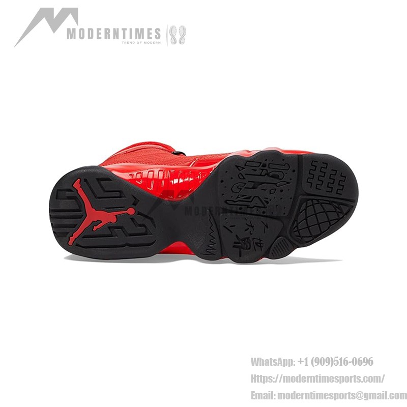 Air Jordan 9 Retro GS "Chile Red" 302359-600 Air Jordan 9 Retro GS "Chile Red" パテントレザー レッド&ブラック バスケットボールスニーカー