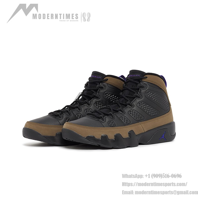 Air Jordan 9 Retro "Light Olive" CT8019-034 Air Jordan 9 Retro "Light Olive" クラシックなブラックとオリーブのバスケットボールスニーカー